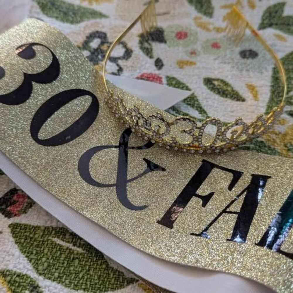 30 & Fabulous Birthday Tiara and Sash 30th Birthday celebration